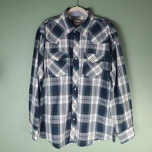 Cowboy Legend Mens Multicolor Pearl Snap Western Plaid LS Shirt Size XXL